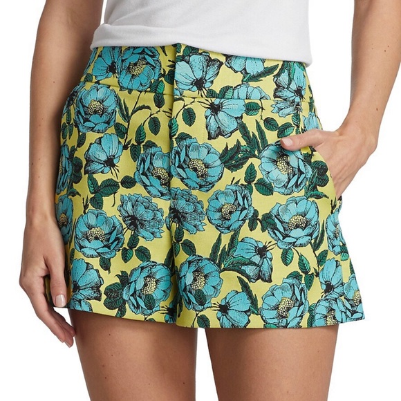 Alice + Olivia Pants - Alice & Olivia Floral High-Waisted Shorts, Size 6